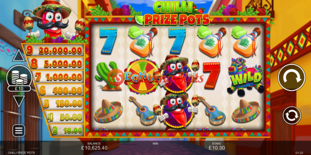 Base Game for Chilli Prize Pots slot from Inspired Gaming