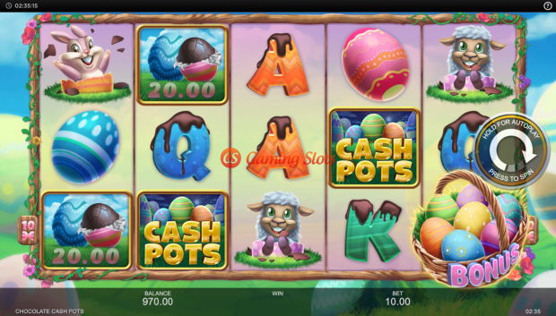 Base Game for Chocolate Cash Pots slot from Inspired Gaming