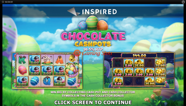 Game Intro for Chocolate Cash Pots slot from Inspired Gaming