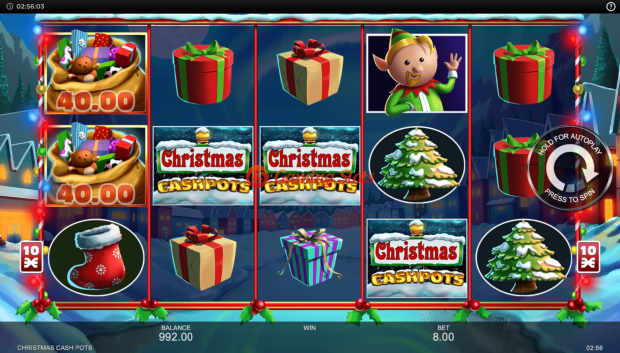 Base Game for Christmas Cashpots slot from Inspired Gaming