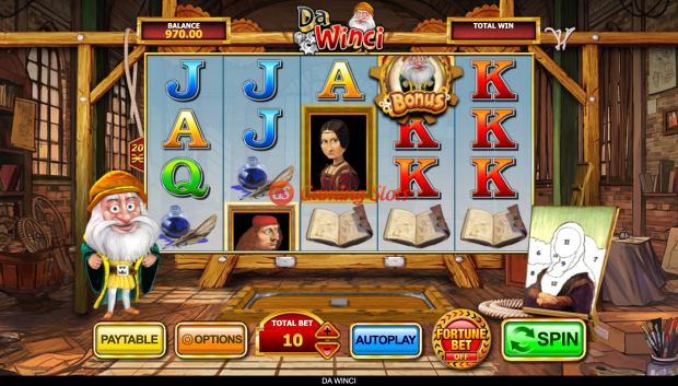 Base Game for Da Winci slot from Inspired Gaming