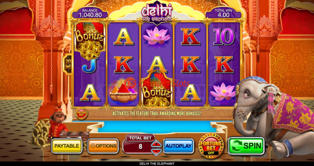 Base Game for Delhi The Elephant slot from Inspired Gaming