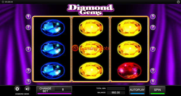 Base Game for Diamond Gems slot from Inspired Gaming