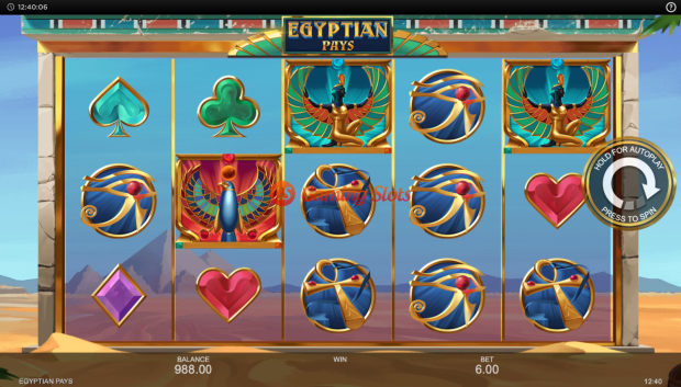 Base Game for Egyptian Pays slot from Inspired Gaming
