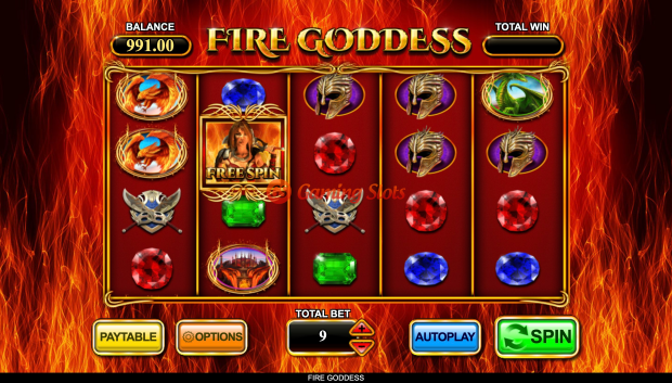 Base Game for Fire Goddess slot from Inspired Gaming