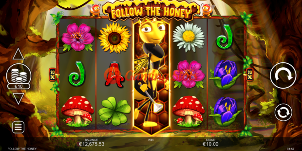 Base Game for Follow The Honey slot from Inspired Gaming