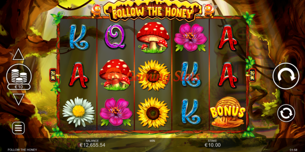 Base Game for Follow The Honey slot from Inspired Gaming