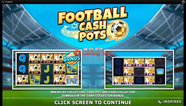 Game Intro for Football Cash Pots slot from Inspired Gaming