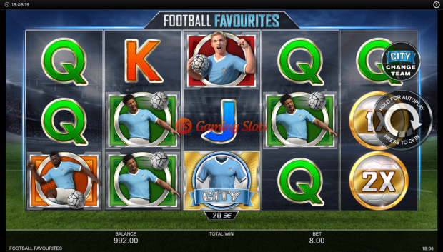 Base Game for Football Favourites slot from Inspired Gaming