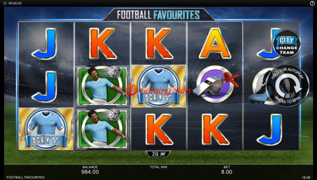 Base Game for Football Favourites slot from Inspired Gaming