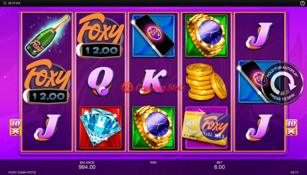 Base Game for Foxy Cashpots slot from Inspired Gaming