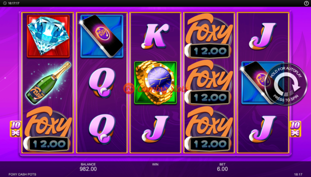Base Game for Foxy Cashpots slot from Inspired Gaming
