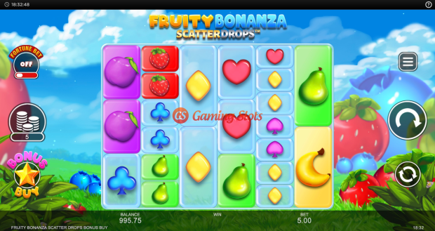Base Game for Fruity Bonanza Scatter Drops slot from Inspired Gaming