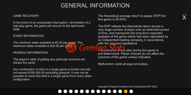 Game Rules for Gold Cash Big Spins slot from Inspired Gaming