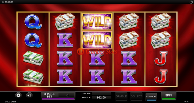 Base Game for Gold Cash slot from Inspired Gaming