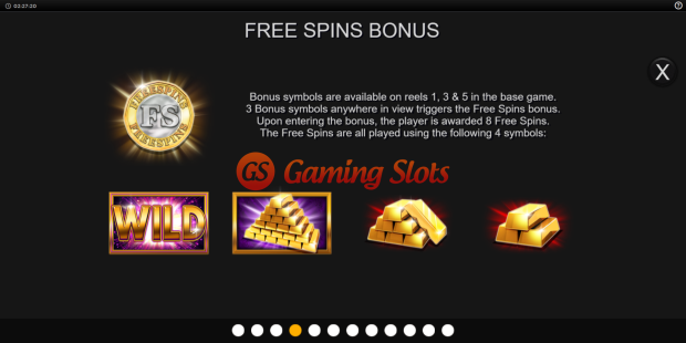 Pay Table for Gold Cherry slot from Inspired Gaming
