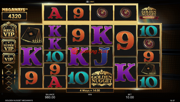 Base Game for Golden Nugget Megaways slot from Inspired Gaming