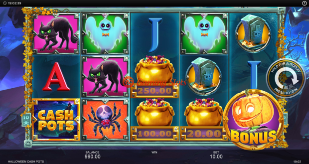 Base Game for Halloween Cashpots slot from Inspired Gaming