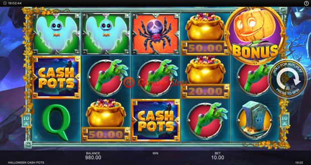 Base Game for Halloween Cashpots slot from Inspired Gaming