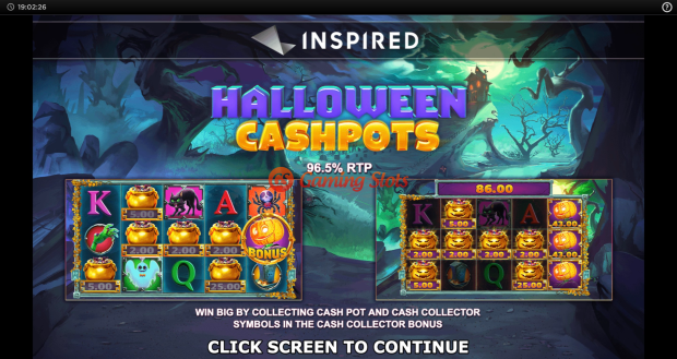 Game Intro for Halloween Cashpots slot from Inspired Gaming
