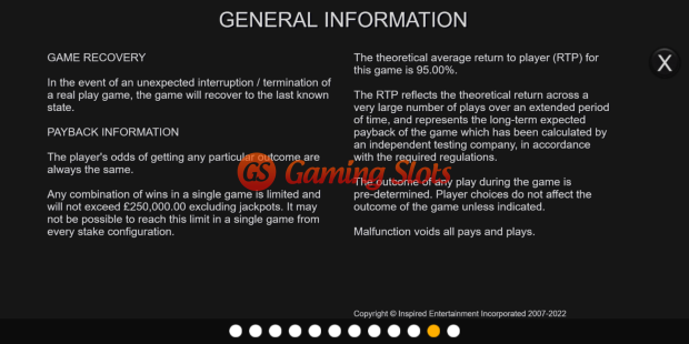 Game Rules for Hot Bonus Joker slot from Inspired Gaming