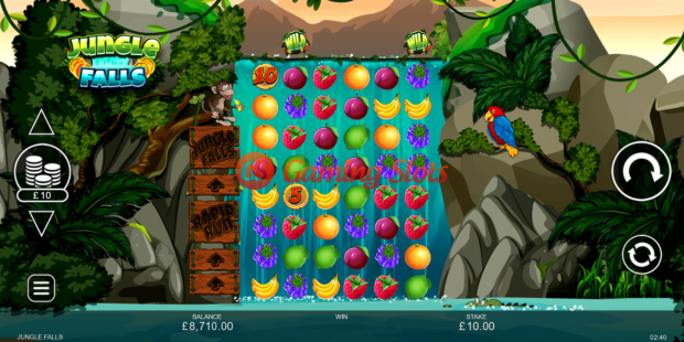 Base Game for Jungle Falls slot from Inspired Gaming