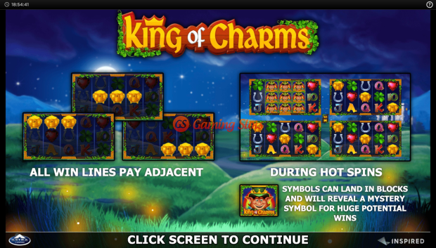 Game Intro for King of Charms slot from Inspired Gaming