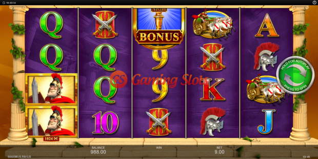 Base Game for Maximus Payus slot from Inspired Gaming