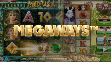 Megaways logo over Medusa slot
