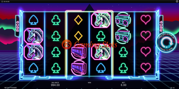 Base Game for Neon Pyramid slot from Inspired Gaming