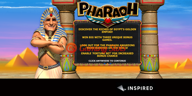 Game Intro for Pharaoh slot from Inspired Gaming