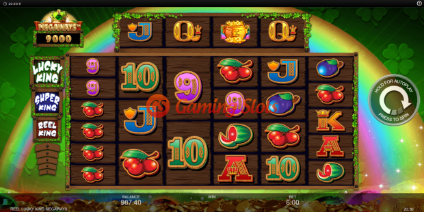 Base Game for Reel Lucky King Megaways slot from Inspired Gaming