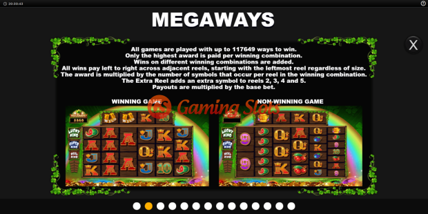 Game Rules for Reel Lucky King Megaways slot from Inspired Gaming