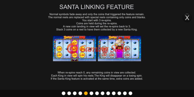 Pay Table for Santa Linking slot from Inspired Gaming