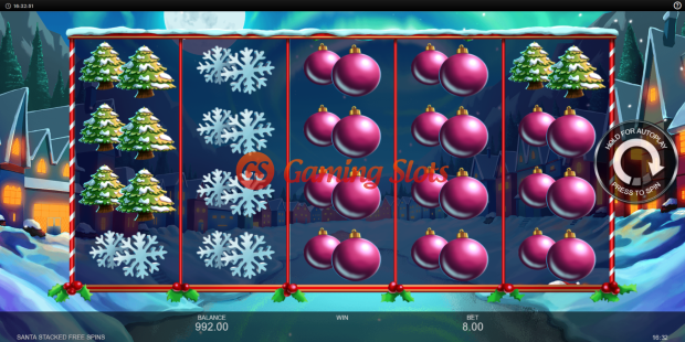 Base Game for Santa Stacked Free Spins slot from Inspired Gaming