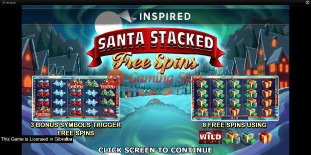Game Intro for Santa Stacked Free Spins slot from Inspired Gaming