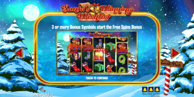 Game Intro for Santa Winning Wishlist slot from Inspired Gaming