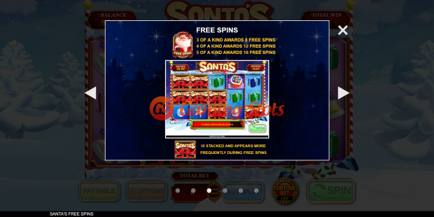 Game Rules for Santa's Free Spins slot from Inspired Gaming