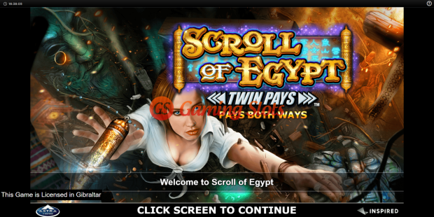 Game Intro for Scroll of Egypt slot from Inspired Gaming