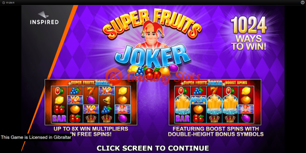 Game Intro for Super Fruits Joker slot from Inspired Gaming