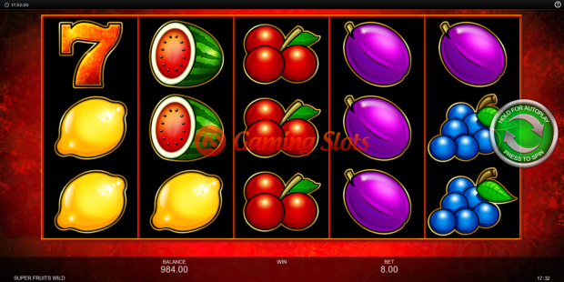 Base Game for Super Fruits Wild slot from Inspired Gaming