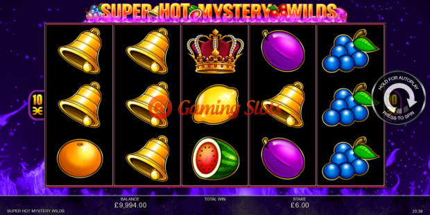 Base Game for Super Hot Fruits slot from Inspired Gaming