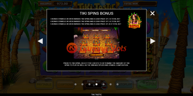 Game Rules for Tiki Tastic slot from Inspired Gaming