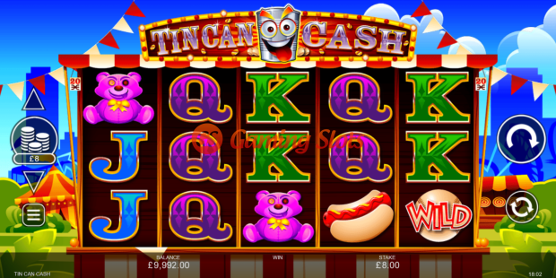 Base Game for Tin Can Cash slot from Inspired Gaming
