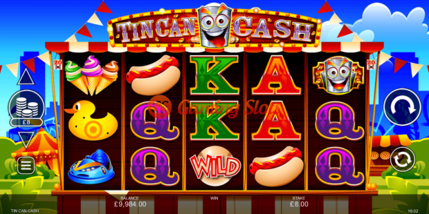 Base Game for Tin Can Cash slot from Inspired Gaming