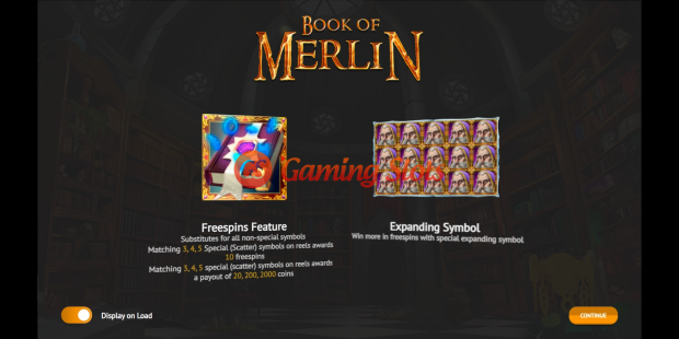 Book of Merlin slot game intro by 1X2 Gaming