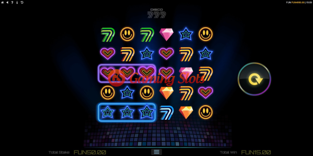 Disco 777 slot base game by 1X2 Gaming