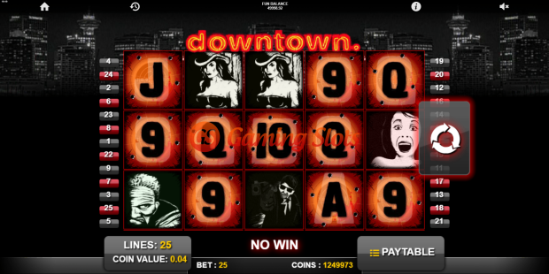 Downtown slot base game by 1X2 Gaming