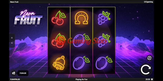 Neon Fruit slot base game by 1X2 Gaming