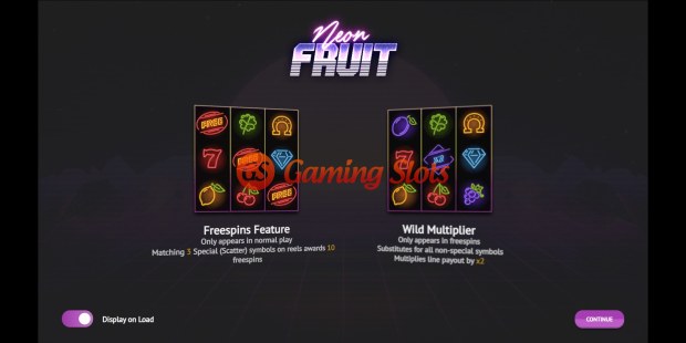 Neon Fruit slot game intro by 1X2 Gaming